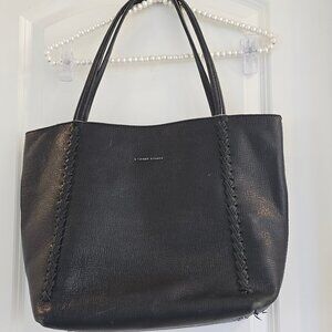 Etienne Aigner Stella Large Black Leather Tote Shoulder Bag